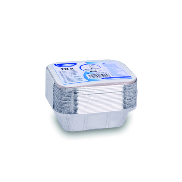 Schale (ALU) eckig 129 x 103 x 34 mm 250ml + Deckel [20 Sets]