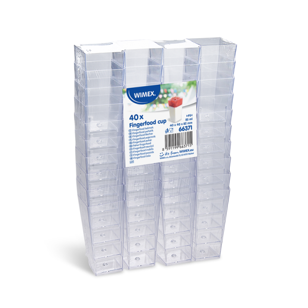 Fingerfood-Becher (PS) eckig glasklar 40 x 40 x 82 mm 85ml [40 St.]